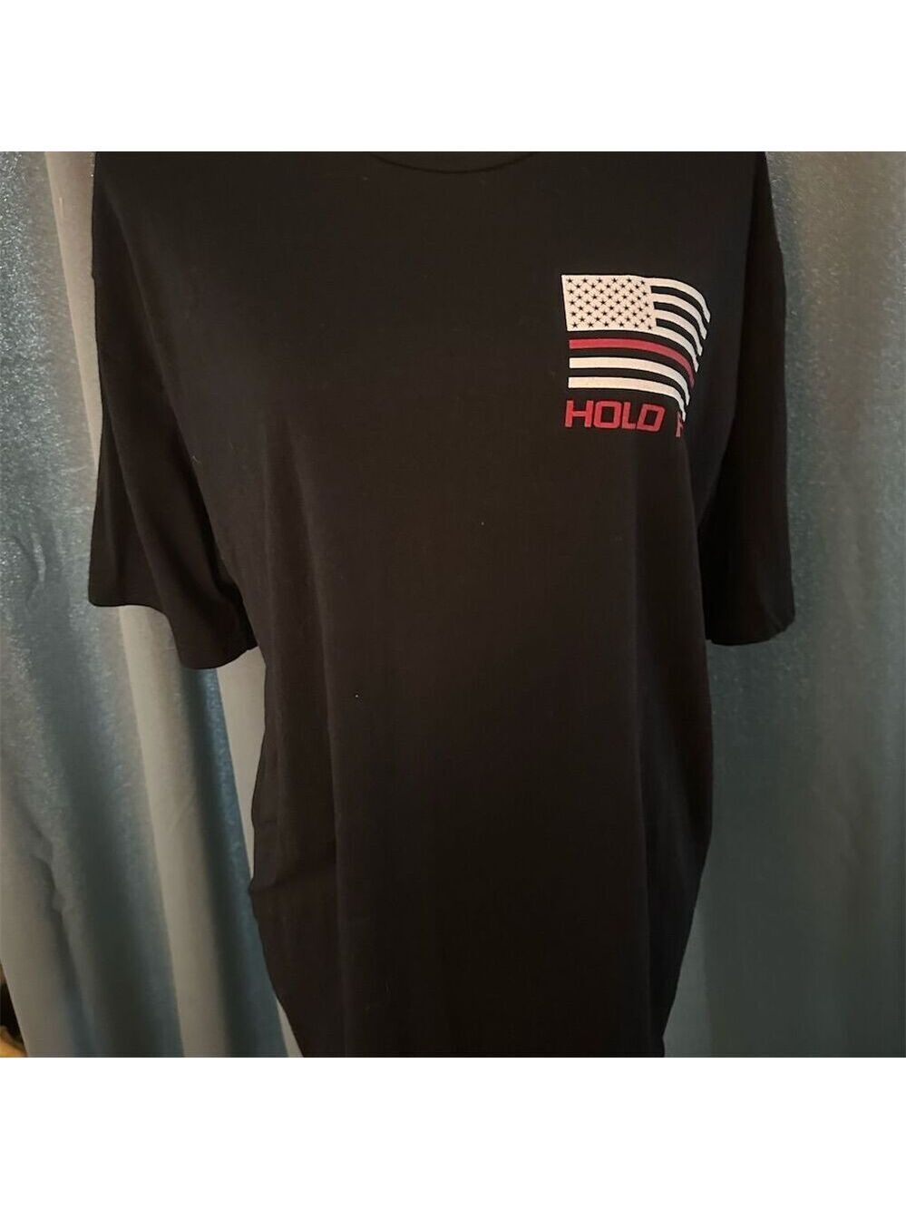Hold Fast Men's XL Black Firefighter Support Graphic T-Shirt